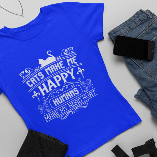 Women's T-shirt "Cats make me happy"