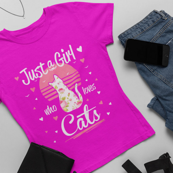 Women's T-shirt "Just a girl who loves cats"