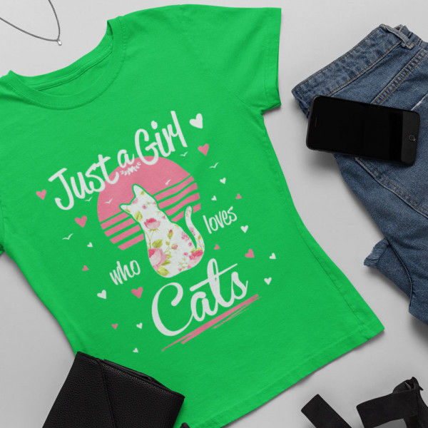 Women's T-shirt "Just a girl who loves cats"