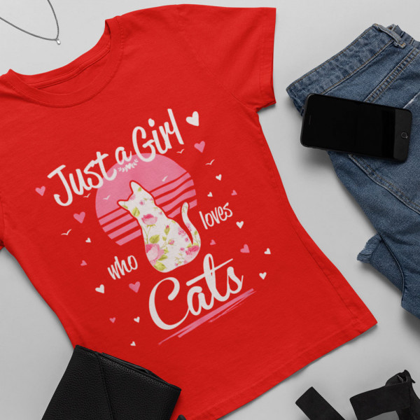 Women's T-shirt "Just a girl who loves cats"