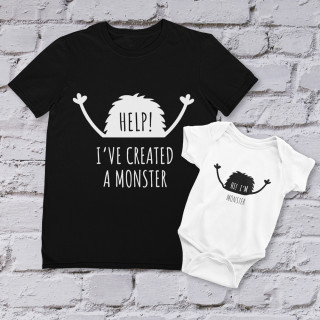 T-shirt set "I created a monster"