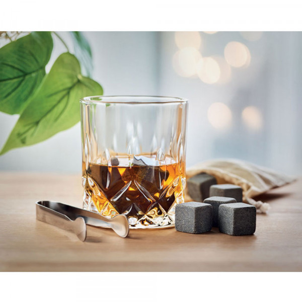Luxury whiskey glass set in a bamboo box "BOSS"
