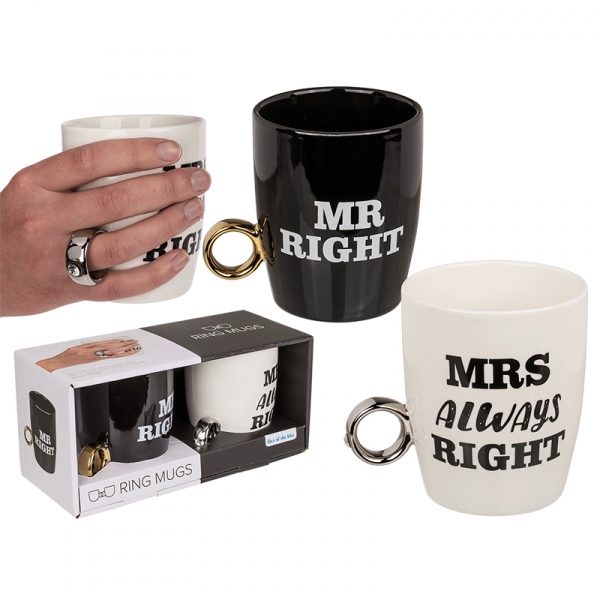 Mug set with ring-shaped handles Mug set with ring-shaped handles