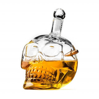 Skull-shaped carafe with bullet
