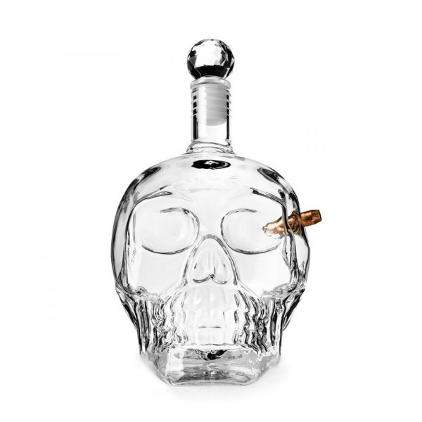 Skull-shaped carafe with bullet