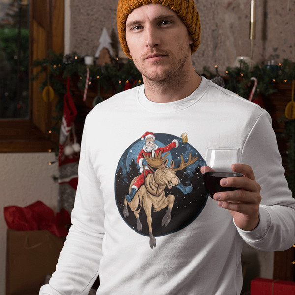 Sweatshirt "Santa riding to Christmas" (without hood) Sweatshirt "Santa riding to Christmas" (without hood)