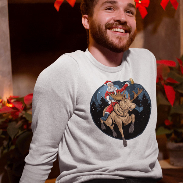 Sweatshirt "Santa riding to Christmas" (without hood) Sweatshirt "Santa riding to Christmas" (without hood)