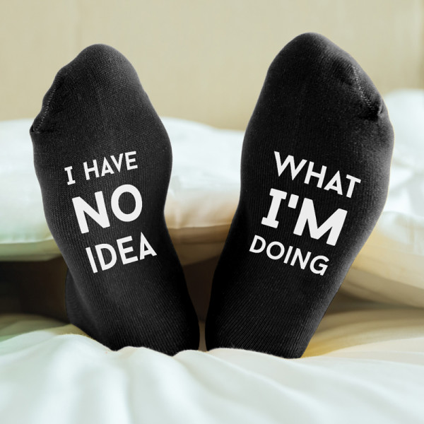 Women's socks with print on the soles "I have no idea what i'm doing" Women's socks with print on the soles "I have no idea what i'm doing"