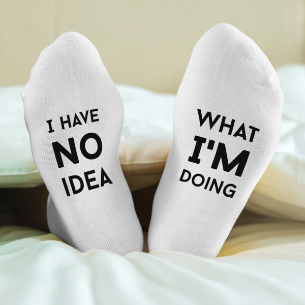 Women's socks with print on the soles "I have no idea what i'm doing" Women's socks with print on the soles "I have no idea what i'm doing"