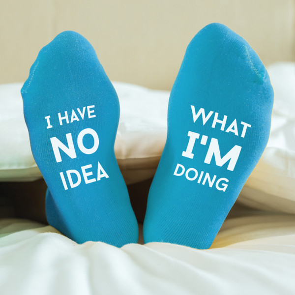Women's socks with print on the soles "I have no idea what i'm doing" Women's socks with print on the soles "I have no idea what i'm doing"