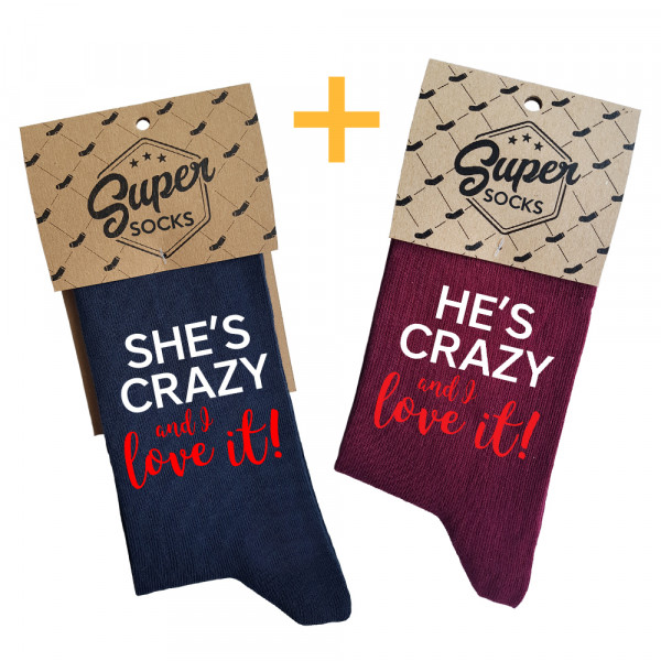 Couple's socks set "Crazy couple" Couple's socks set "Crazy couple"