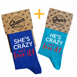 Couple's socks set "Crazy couple"