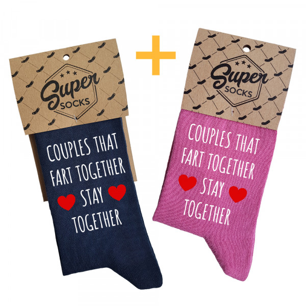 Couple's socks set "Fart together" Couple's socks set "Fart together"