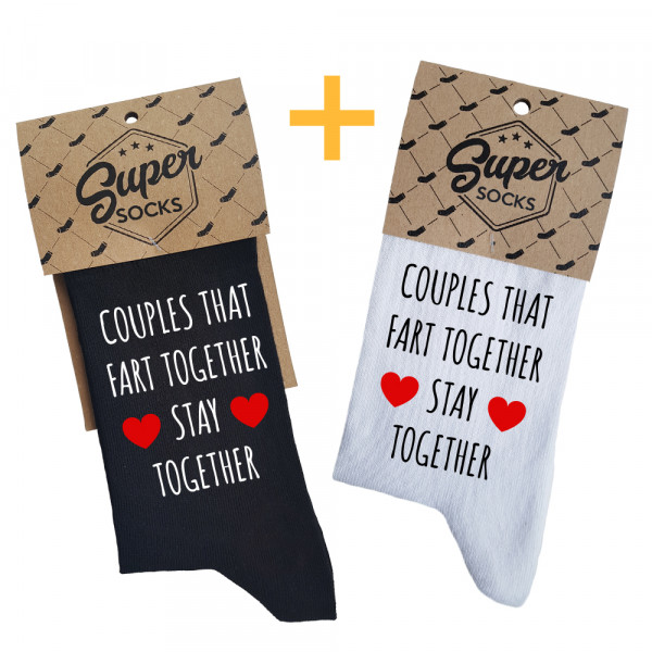 Couple's socks set "Fart together" Couple's socks set "Fart together"