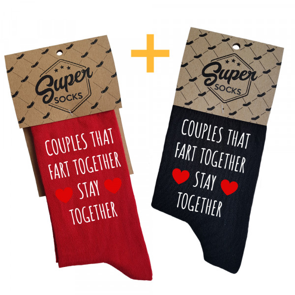 Couple's socks set "Fart together" Couple's socks set "Fart together"