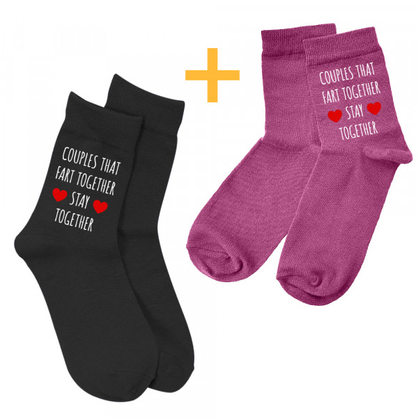 Couple's socks set "Fart together" Couple's socks set "Fart together"