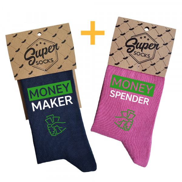 Couple's socks set "Money maker and spender" Couple's socks set "Money maker and spender"