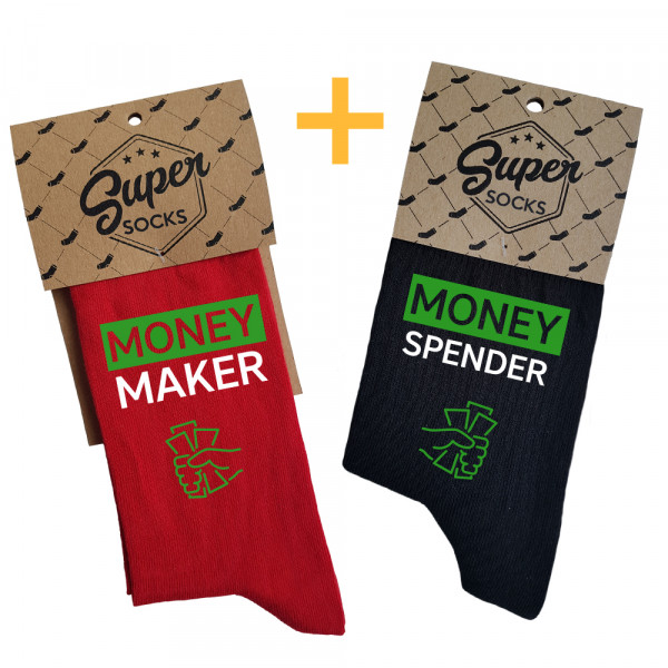 Couple's socks set "Money maker and spender" Couple's socks set "Money maker and spender"