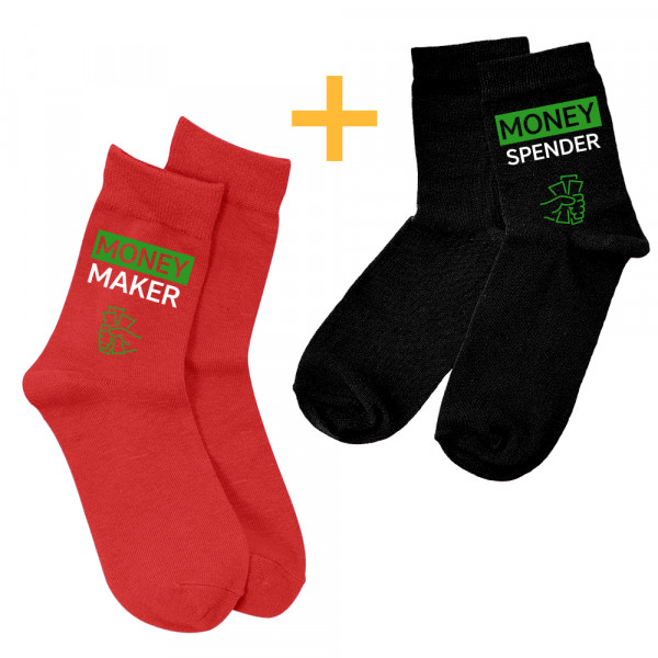 Couple's socks set "Money maker and spender" Couple's socks set "Money maker and spender"