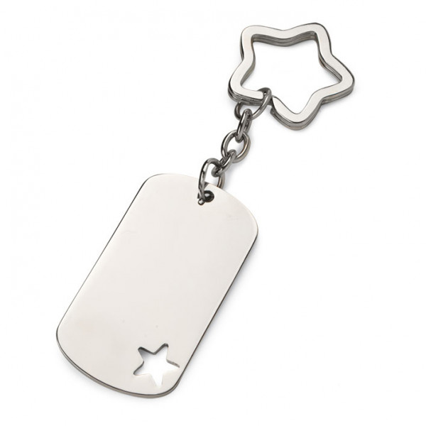 Keychain "Star on Plate" (with the option to engrave for an additional cost) Keychain "Star on Plate" (with the option to engrave for an additional cost)
