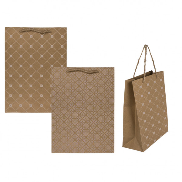 Kraft paper gift bag "Floral Ornament" (34.5x25x8cm)