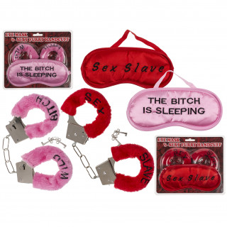 Plush handcuffs and eye mask set