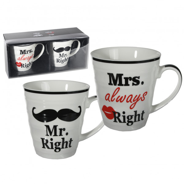 Mug set "Mr. Right & Mrs. Always Right" Mug set "Mr. Right & Mrs. Always Right"