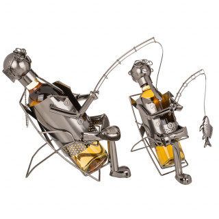 Metal bottle holder "Fisherman on a Chair"