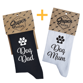 Couple's socks set "Dog Dad & Mum"