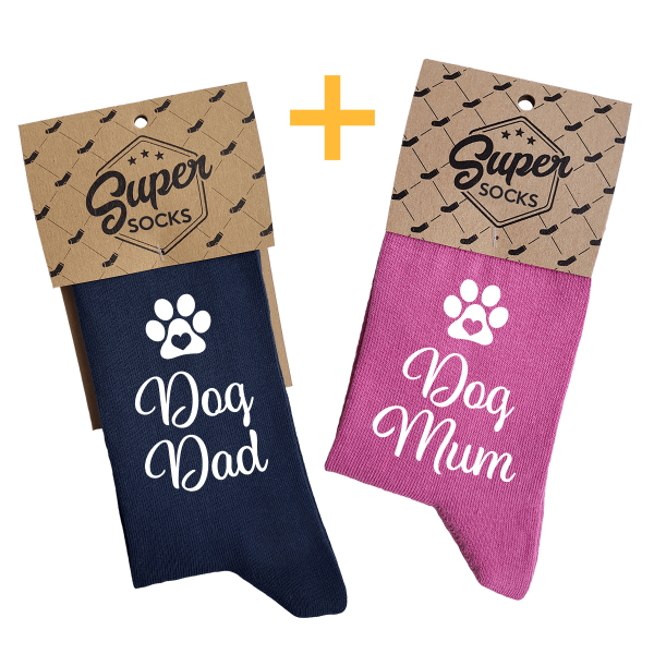Couple's socks set "Dog Dad & Mum" Couple's socks set "Dog Dad & Mum"