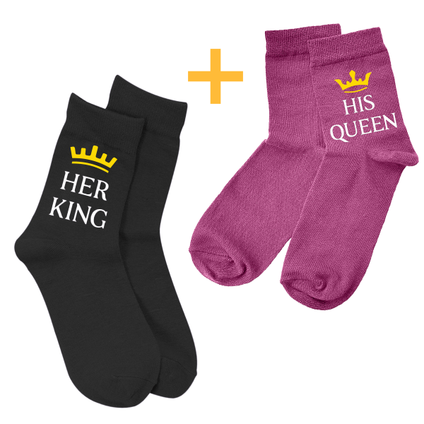 Couple's socks set "King & Queen" Couple's socks set "King & Queen"