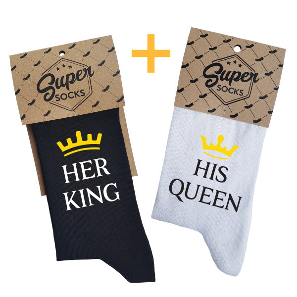 Couple's socks set "King & Queen" Couple's socks set "King & Queen"