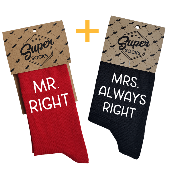 Couple's socks set "Mr. Right & Mrs. Always Right"