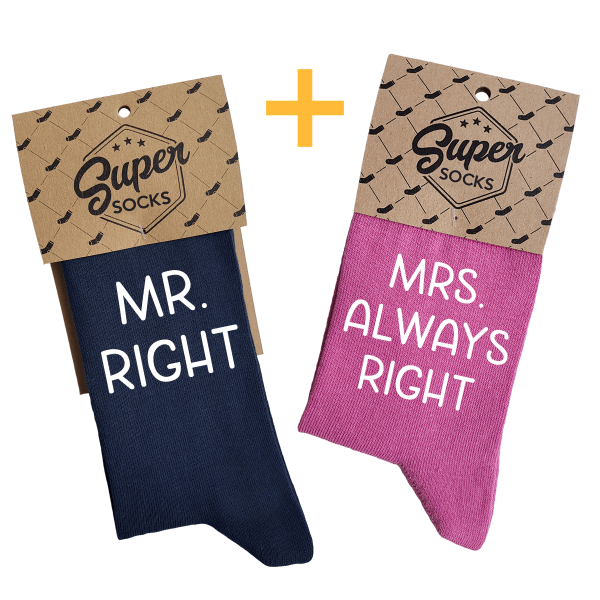 Couple's socks set "Mr. Right & Mrs. Always Right"