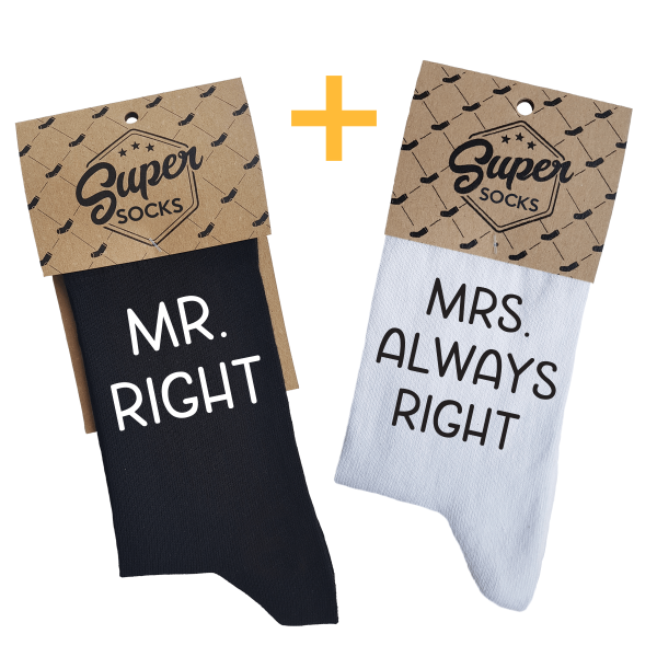 Couple's socks set "Mr. Right & Mrs. Always Right"