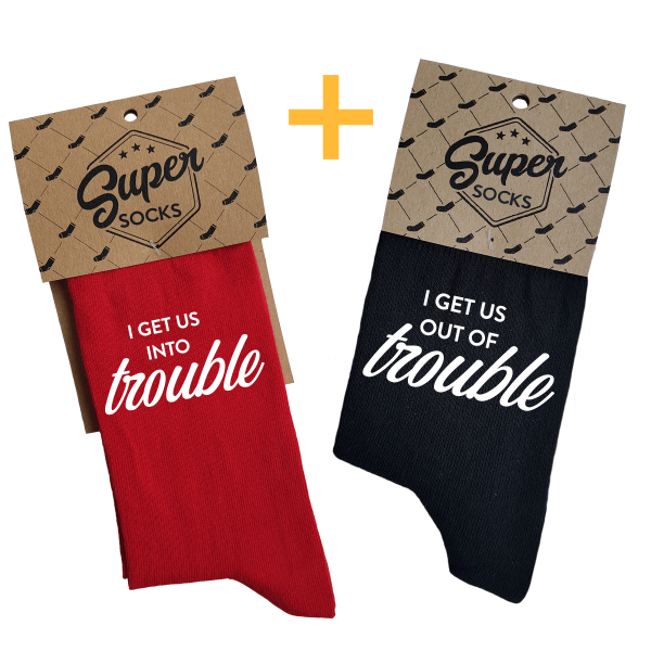 Couple's socks set "Trouble"