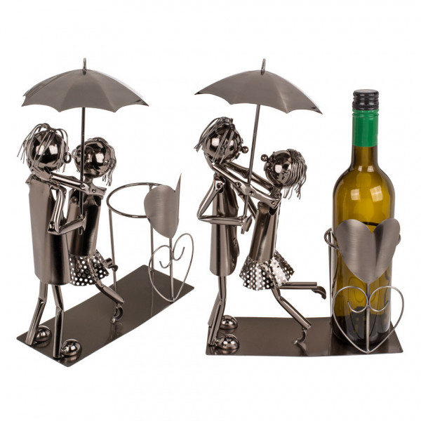 Metal bottle holder "Couple with Umbrella"