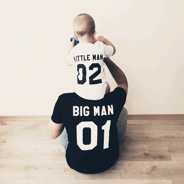 T-shirt set "Big man and Little man" with the selected numbers T-shirt set "Big man and Little man" with the selected numbers