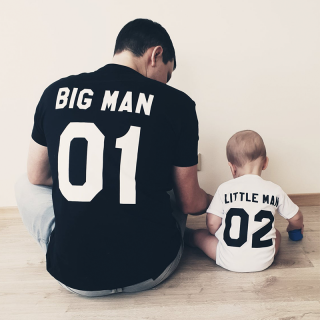 T-shirt set "Big man and Little man" with the selected numbers