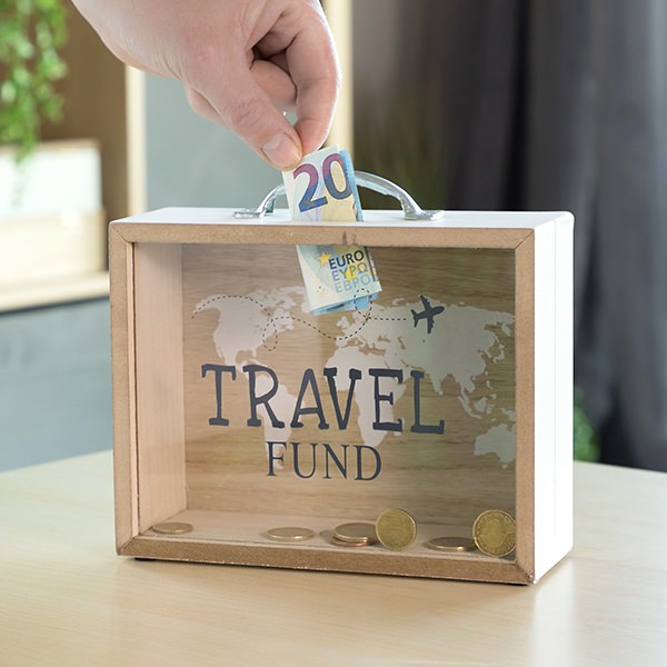 Wooden piggy bank "Suitcase"