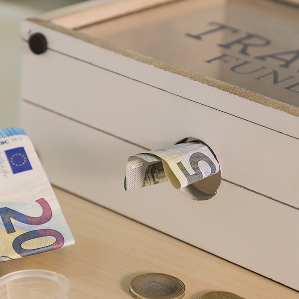 Wooden piggy bank "Suitcase"