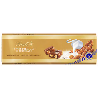 XL "LINDT GOLD" Milk Chocolate with Whole Hazelnuts, 300g