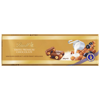 XL "LINDT GOLD" Milk Chocolate with Raisins, Hazelnuts and Almonds, 300g