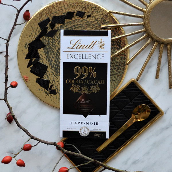 LINDT EXCELLENCE dark chocolate (99%), 50g