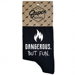 Women's socks „Dangerous.But fun“