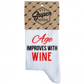 Women's socks „Age improves with wine“