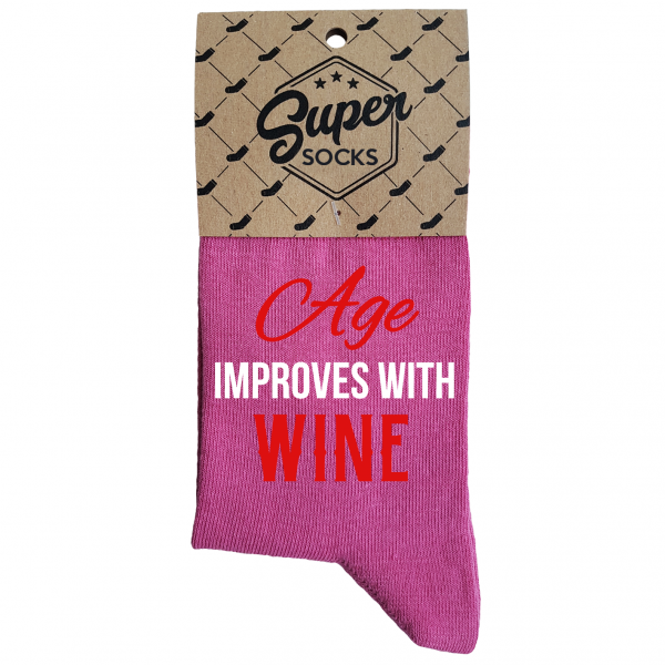 Women's socks „Age improves with wine“ Women's socks „Age improves with wine“