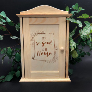 Wooden Key Box "It's so good to be home"