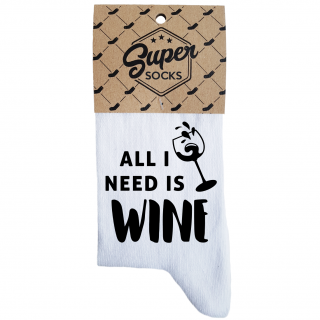 Women's socks „All I need is wine“