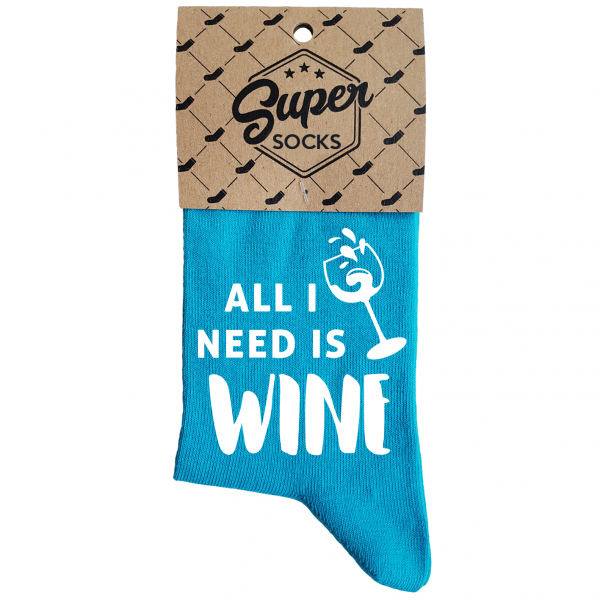 Women's socks „All I need is wine“ Women's socks „All I need is wine“
